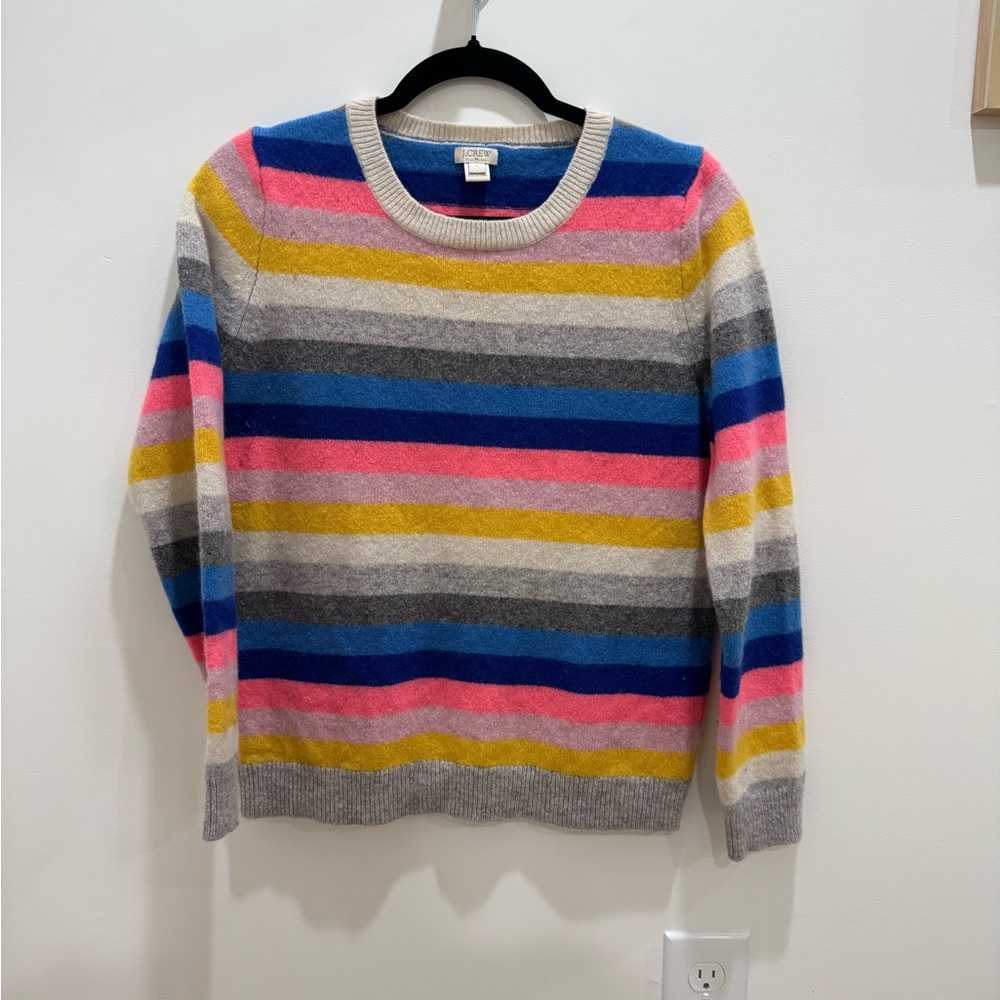 J. Crew Multicolor Striped Wool Sweater